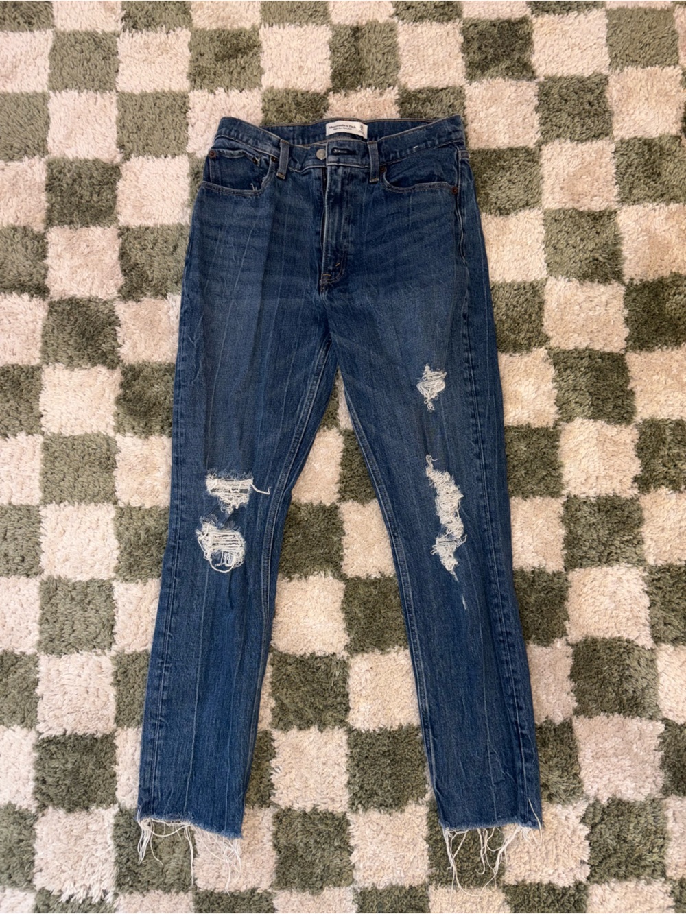 Abercrombie & Fitch Dark Blue Distressed Skinny Jeans